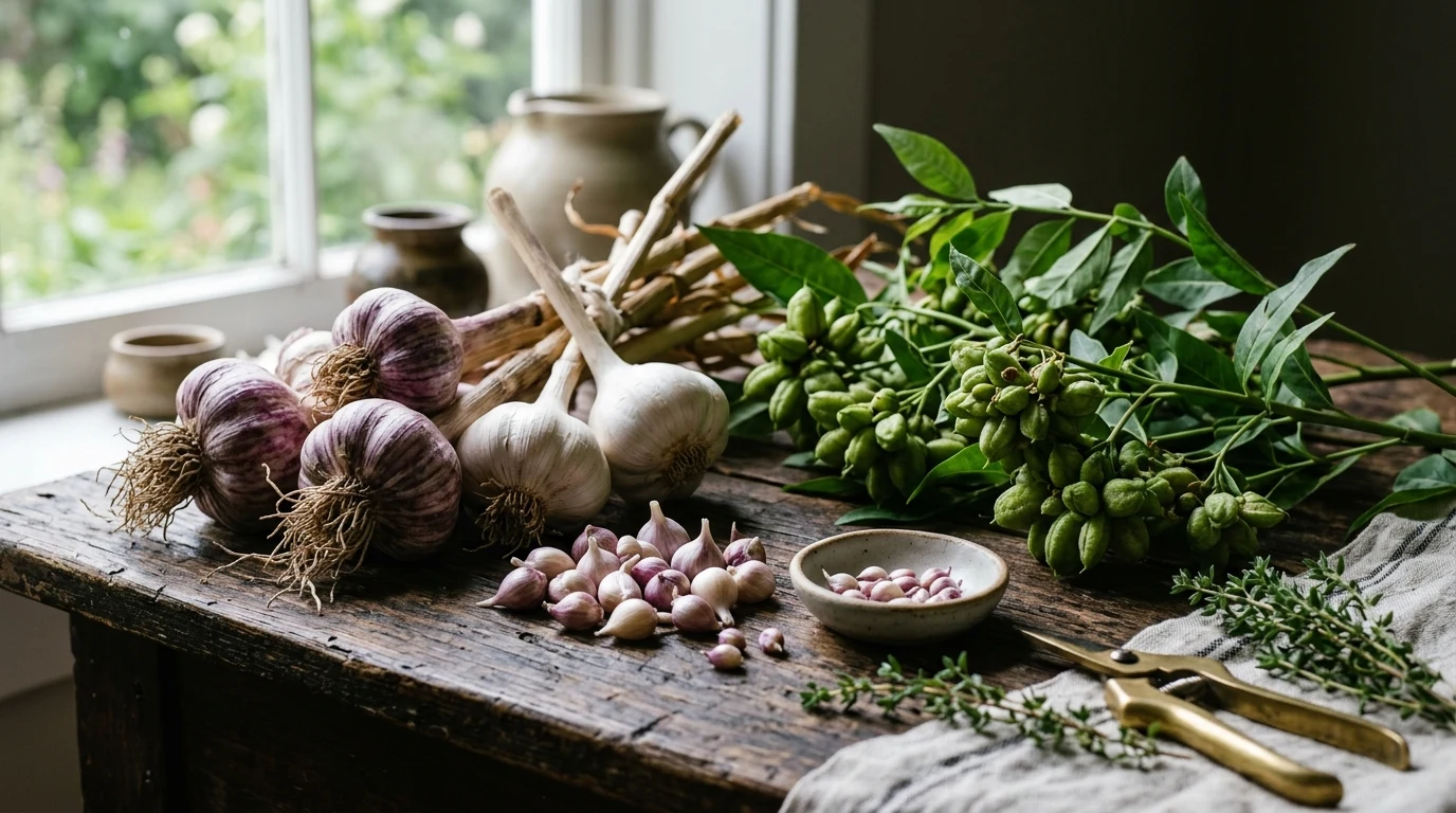 Garlic Fruit Botanical and Culinary Guide (AI Generated Image)